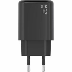 CARGADOR GAN 25W 1XUSB-C PD3.0 1XUSB-A QC3.0 NEGRO