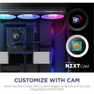 NZXT Kraken Plus 360 RGB RL-KR360-W2 Cooling Fan/Water Block - CPU - 3 x Fan(s) - 127.51m³/h Maximum Airflow - 2400 rpm - 