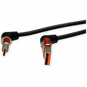ROLINE USB 2.0 Kabel, Typ-C - Typ-A, ST/ST, 360° Rotation, schwarz / rot, 2 m