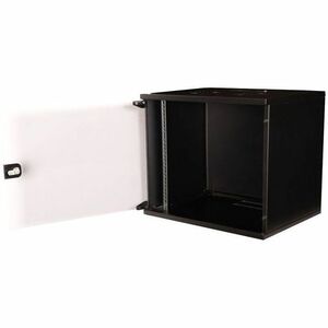 Roline 9U Wandmontierbar Geschlossener Schrank Rackschrank für Networking380 mm Rack Depth - Schwarz - Glas, Stahl, Blech 