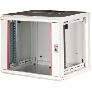 Roline 9U Wandmontierbar Geschlossener Schrank Rackschrank für Networking370 mm Rack Depth - Hellgrau - Glas, Stahl, Blech