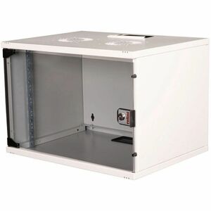 Roline 7U Wandmontierbar Geschlossener Schrank Rackschrank für Networking380 mm Rack Depth - Hellgrau - Glas, Stahl, Blech