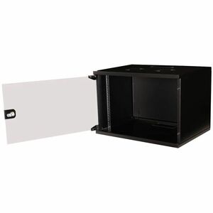 Roline 7U Wandmontierbar Geschlossener Schrank Rackschrank für Gehäuse, Networking380 mm Rack Depth - Schwarz - Glas, Stah