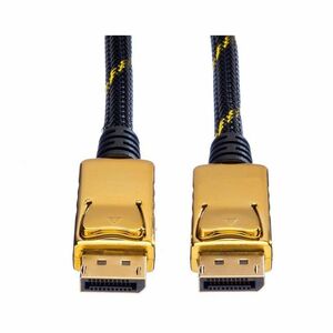 Roline Gold 1 m DisplayPort Datentransferkabel - Cable for Ultrabook, Notebook, PC, Monitor, TV, Projektor, Fernsehen, Blu