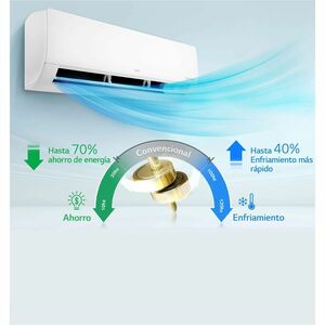 Aire acondicionado de pared LG DUALCOOL VM182C9 con Motor inversor digital - Blanco, Negro - Refrigerador - 19910BTU/h Cap