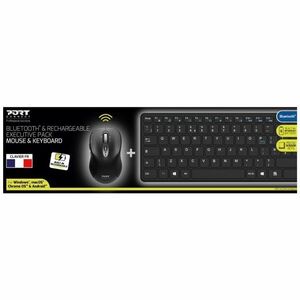 Port Connect EXPERT Keyboard & Mouse - Belgian - 2 Piece - USB Type A, USB Type C Scissors Wireless Bluetooth 5.2 Keyboard