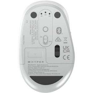 Hyper HyperSpace HS2100GL Mid Size Mouse - Bluetooth - Space Gray - Wireless - 1 x AA Battery Supported