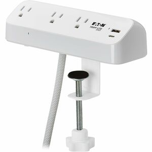 Tripp Lite series Protect It! TLP308U20CLAMP 3-Outlets Surge Suppressor/Protector - White - NEMA 5-15P - 3 x NEMA 5-15R, 1