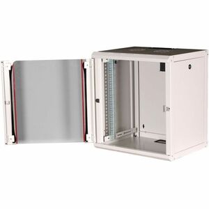 Roline 12U Wall Mountable Enclosed Cabinet Rack Cabinet for Networking, Enclosure370 mm Rack Depth - Light Grey - Glass, S