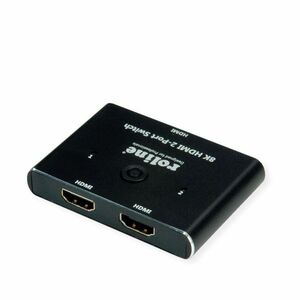 Roline Video Switchbox - Cable - 7680 x 4320 - 8K - DVD Player, Notebook, Monitor, Projector - 1 x USB - 2 x HDMI In - 1 x