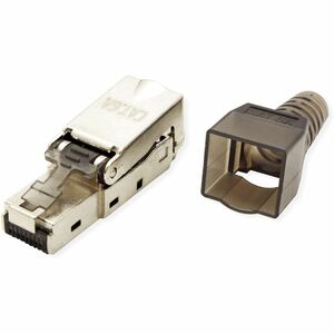 Value Network Connector - 1 x RJ-45 Network - Male - Shielding - Silver