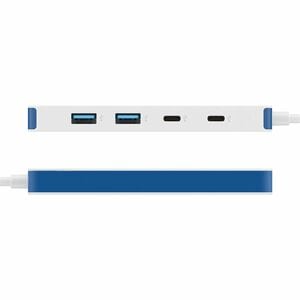 Hyper HyperDrive Flex HD5200BUGL USB Hub - USB Type C - 640 MB/s - Keyboard, Hard Drive - Desktop - Blue, White - 4 Total 