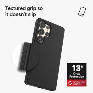 ZAGG Milan Snap Hülle für Samsung Galaxy S25 Ultra Smartphone - Strukturierte Griffflächen - Schwarz - Sturzsicher, Rutsch