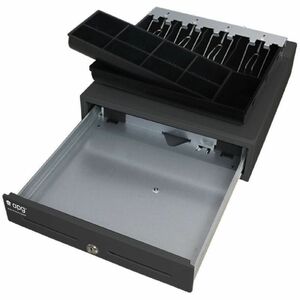 apg Soma ECD350 Cash Drawer - 4 Bill - 8 Coin - 2 Media Slot - Steel - Black - 350 mm Width