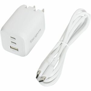 Targus® 65W Multi-Port GaN Wall Charger - 65 W - 3.28 ft Cable - 120 V AC, 230 V AC Input - 5 V DC, 9 V DC, 12 V DC, 15 V 