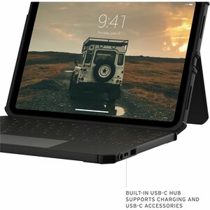 Urban Armor Gear Rugged Keyboard/Cover Case (Folio) for 27.9 cm (11") Apple iPad 11 (2025) Tablet - Black - Spill Proof, S