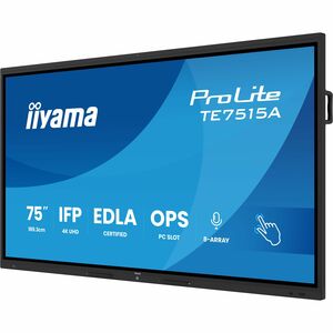 iiyama ProLite TE7515A-B1AG 1905 mm 4K UHD LCD Collaboration Display - Rockchip Cortex A72 + A53 RK3576 - 16 GB - DeepCont