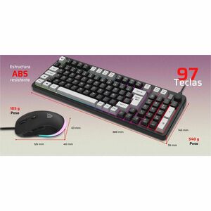 Combo Gamer Balam Rush 2 en 1 Alámbrico Squad Conquest KG515 / Teclado + Mouse / USB 2.0 / Mouse Óptico + 7200 DPI + Tecla
