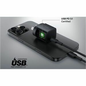 BoostCharge USB-C Cubic Wall Charger 25W, Black