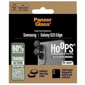 PanzerGlass Hoops Camera Lens Protector - Black, Transparent - Aluminium