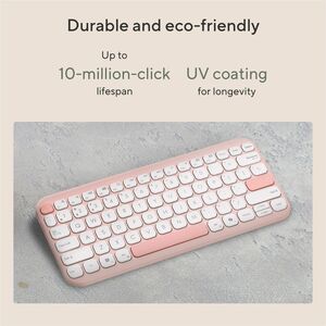 Asus Marshmallow KW100-RC-CP Keyboard - Wireless Connectivity - Rose Clay - Scissors Keyswitch - Bluetooth - 5 - 10 m (393