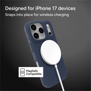 ZAGG Luxe Snap Case for Apple iPhone 17 Pro Smartphone - Textured Sides/Back/Grip - Navy - 1 - Drop Resistant, Scratch Res