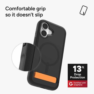 ZAGG Sedona Snap Case for Apple iPhone 17 Smartphone - Flood Black - Impact Absorbing, Drop Resistant, Impact Resistant, S