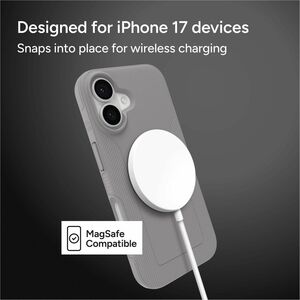 ZAGG Luxe Snap Case for Apple iPhone 17 Smartphone - Textured Grip - Grey - Drop Resistant, Impact Resistant, Scratch Resi