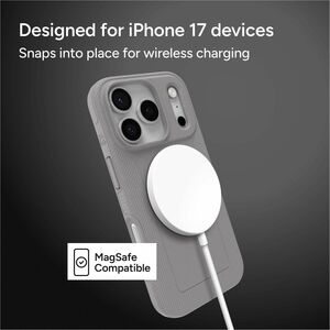 ZAGG Luxe Snap Case for Apple iPhone 17 Pro Smartphone - Textured Grip - Grey - Drop Resistant, Impact Resistant, Scratch 