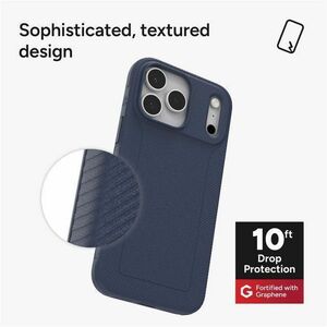 ZAGG Luxe Snap Case for Apple iPhone 17 Pro Max Smartphone - Grip Texture, Textured Panel - Navy - Drop Resistant, Impact 