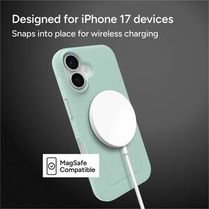 ZAGG Luxe Snap Case for Apple iPhone 17 Smartphone - Grip Texture, Textured Panel - Serene Mint - Drop Resistant, Impact R