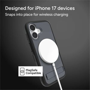 ZAGG Sedona Snap Case for Apple iPhone 17 Smartphone - Charcoal Grey - Impact Absorbing, Drop Resistant, Shock Absorbing, 