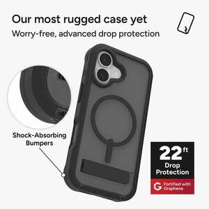 ZAGG Rainier Rugged Case for Apple iPhone 17 Smartphone - Smoke Black - Impact Resistant, Drop Resistant, Impact Absorbing