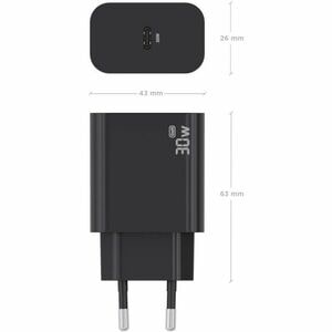 CARGADOR GAN 30W 1XUSB-C PD3.0 NEGRO