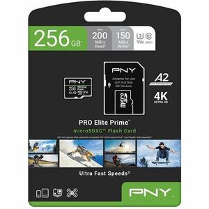 PNY PRO Elite Prime 256 GB Class 10/UHS-I (U3) microSDXC - V30 - 1 - 200 MB/s Lesegeschwindigkeit - 150 MB/s Schreibgeschw