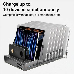 4XEM 10-Port USB-C Desktop Charging Station - 350W Total, 35W Fast Charging per Port - 350 W - 4.90 ft Cable - 120 V AC, 2