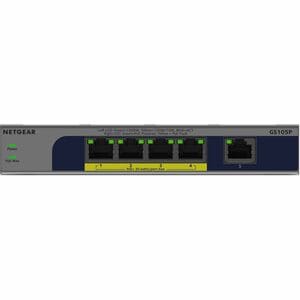 Netgear Business GS105P 5 Ports Ethernet Switch - Gigabit Ethernet - 10/100/1000Base-T - 2 Layer Supported - 67.50 W Power