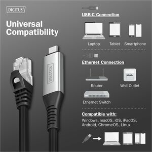 Digitus 3 m Kategorie 6a Netzwerkkabel - Cable for Netzwerkgerät, Notebook, Tablet, Smartphone, Remote-Zugriffsgerät, Rout