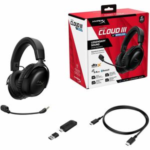 HyperX Cloud III S Wireless Over-the-ear, Over-the-head Stereo Gaming Headset - Black - Binaural - Circumaural - 2000 cm -