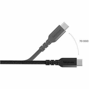 Fairphone LongLife 2.50 m USB-C Data Transfer Cable - Cable for Smartphone - First End: 1 x USB Type C - Male - Second End