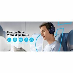soundcore Q20i Wireless Over-the-head Stereo Headset - Blue - Binaural - Circumaural - Bluetooth - Noise Canceling