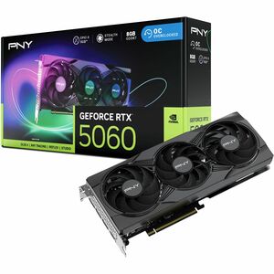 Carte Graphique PNY NVIDIA GeForce RTX 5060 - 8 Go GDDR7 - Pleine Hauteur - 7680 x 4320 - 2,28 GHz Matériau - 2,58 GHz Boo