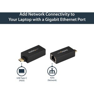 StarTech.com Gigabit Ethernet Adapter for Notebook, Computer, Tablet - 10/100/1000Base-T - Desktop - USB 3.0 Type C ASIX -