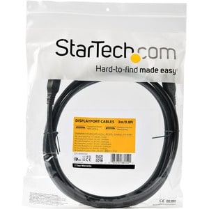 StarTech.com 3 m (118.11") DisplayPort A/V Cable - 1 Each - Cable for Desktop Computer, Monitor, TV, Projector - First End