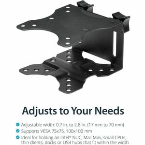 StarTech.com ACCSMNT Mounting Bracket for CPU, Thin Client, Docking Station, USB Hub, Monitor, Mac mini - Black - 5 kg Loa