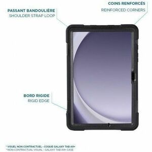 MOBILIS Rugged Carrying Case for 20.3 cm (8") Samsung Galaxy Tab Active3, Galaxy Tab Active5 Tablet - Black - Shock Absorb