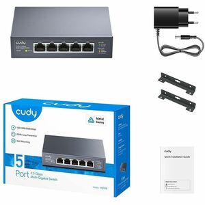 Cudy 5-Port 2.5 Gbps Multi-Gigabit Switch - 5 Ports - 2.5 Gigabit Ethernet - 2.5GBase-T - 2 Layer Supported - Twisted Pair