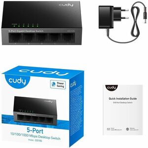 Cudy 5-Port Gigabit Desktop Switch - 5 Ports - Gigabit Ethernet - 10Base-T, 100Base-TX, 1000Base-T - 2 Layer Supported - T
