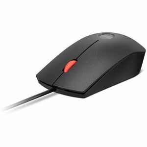 Souris Lenovo Pleine taille - USB Type A - Optique - 3 Bouton(s) - Noir, Rouge - Câble - 2000 dpi - Roulettes avec frein -