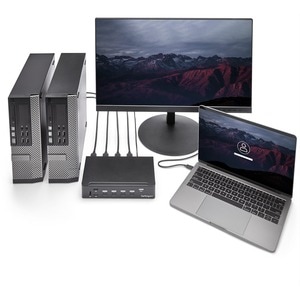 StarTech.com Conmutador KVM - Conforme con normas TAA - 4 Computador(es) - 1 Usuarios locales - 1920 x 1080 - 11 x USB - 5